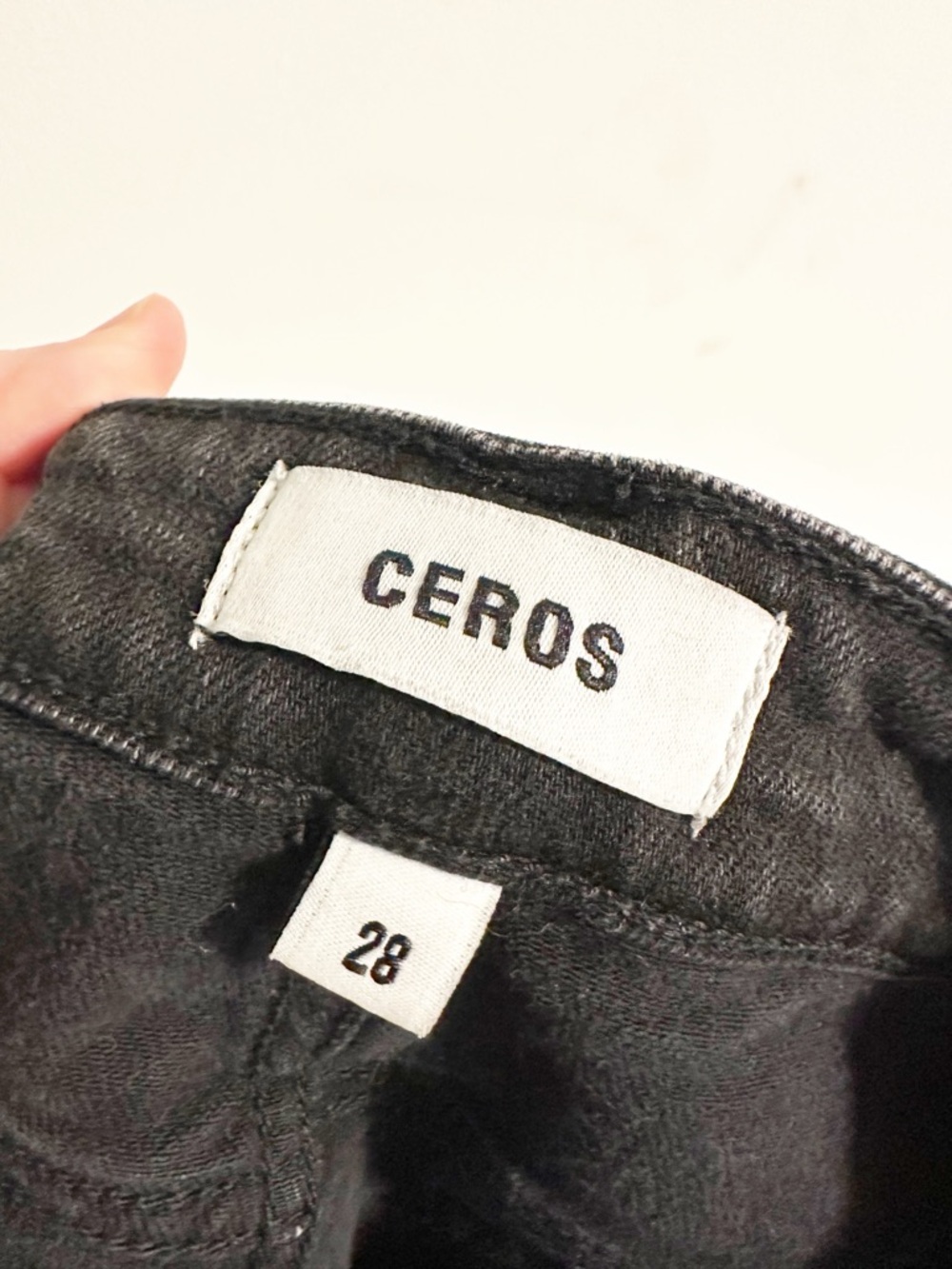 CEROS Black Distressed Skinny Jeans Size 28 Frayed Hem Ripped - Picture 2 of 7